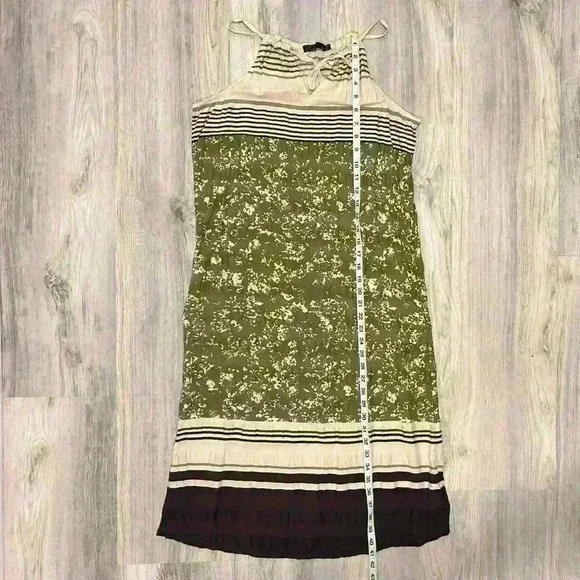 Prana Green Brown Earthy Modal Sleeveless Lightweight Midi Dress Pockets Size S - Picture 8 of 9